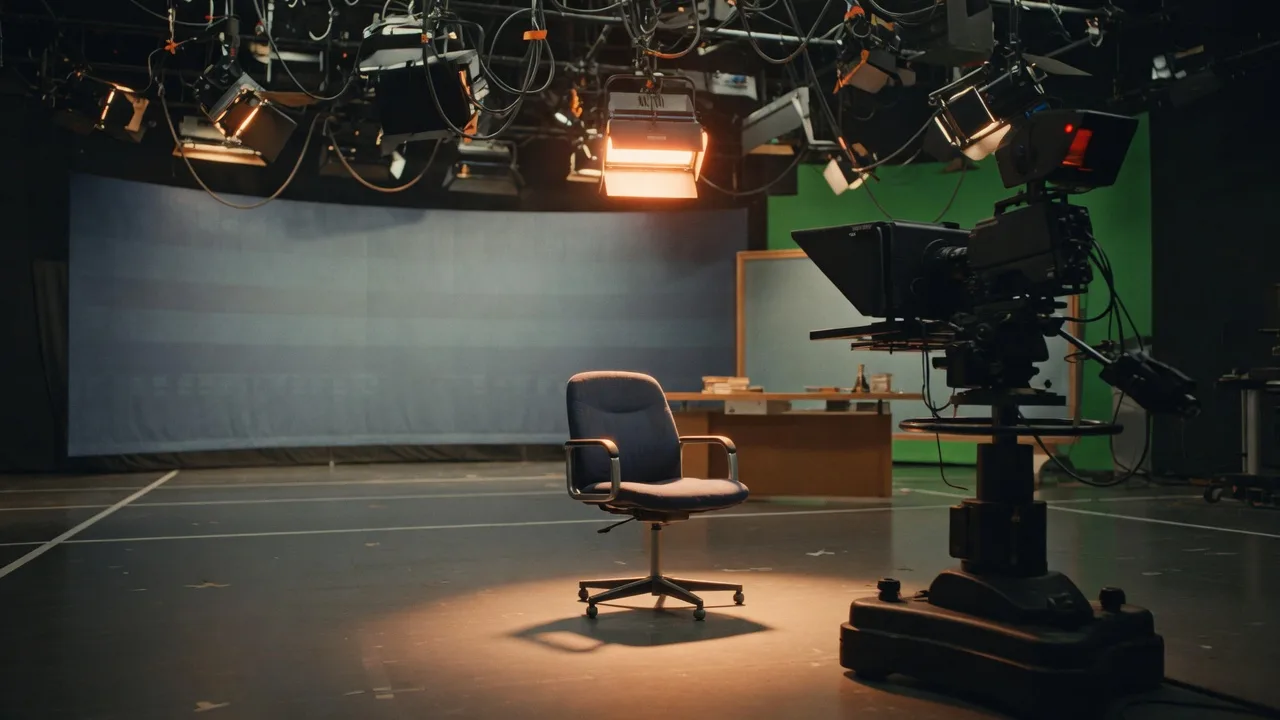 A broadcast studio floor set for an instructional series